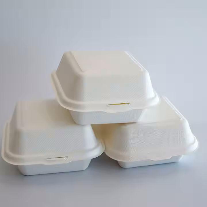 Wholesale Factory Price Disposable Biodegradable Food Container Eco Friendly Take Away Packing Hambu