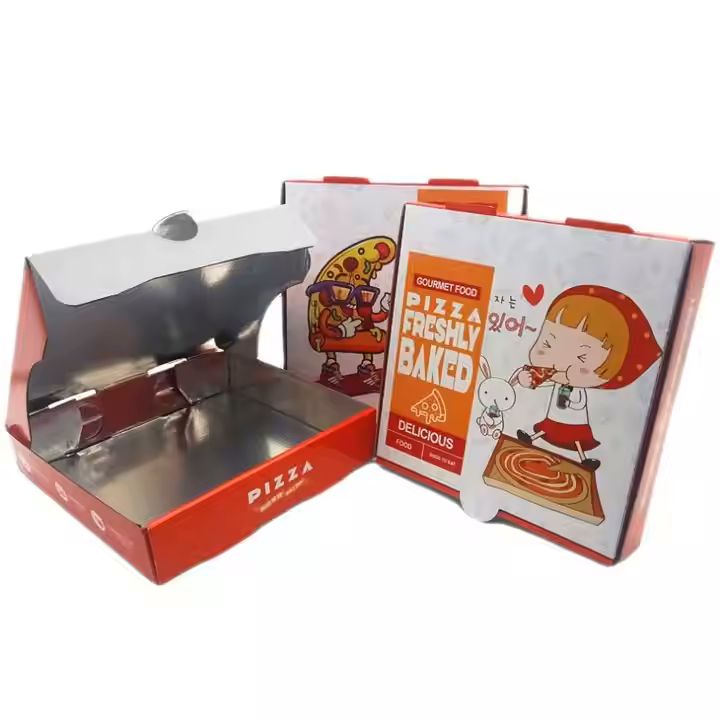 Original Pizza Box Insulation Aluminum Film Corrugated Commercial Pizza Takeaway 7/8/9/10 Inch Pizza