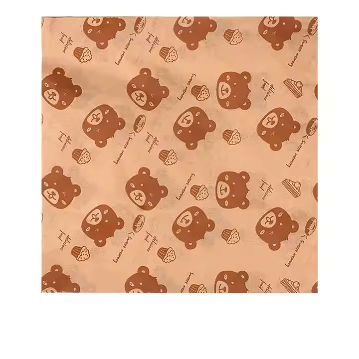 American-Printed 40g Food Grade Greaseproof Hamburger Paper Native Color Deep Fried Plate Liner Sand