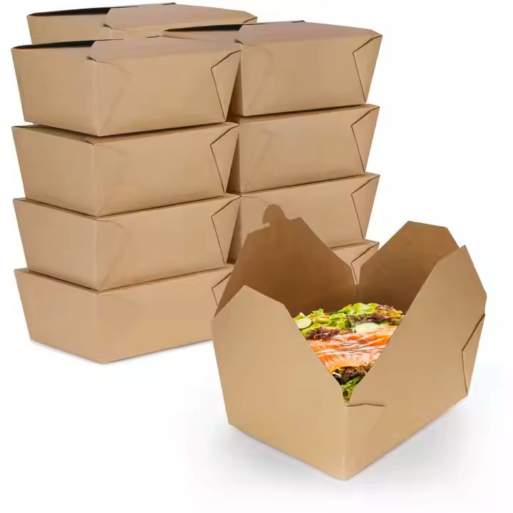 Disposable Kraft Packaging Paper Box Customized logo Printing Lunch Box Meal Box