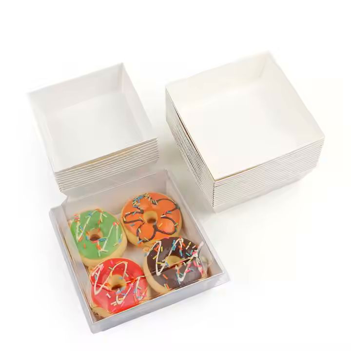 Transparent Thickened Sandwich Pastry Rectangular Bakery Food Packaging Box Dessert Cake Roll Sushi 