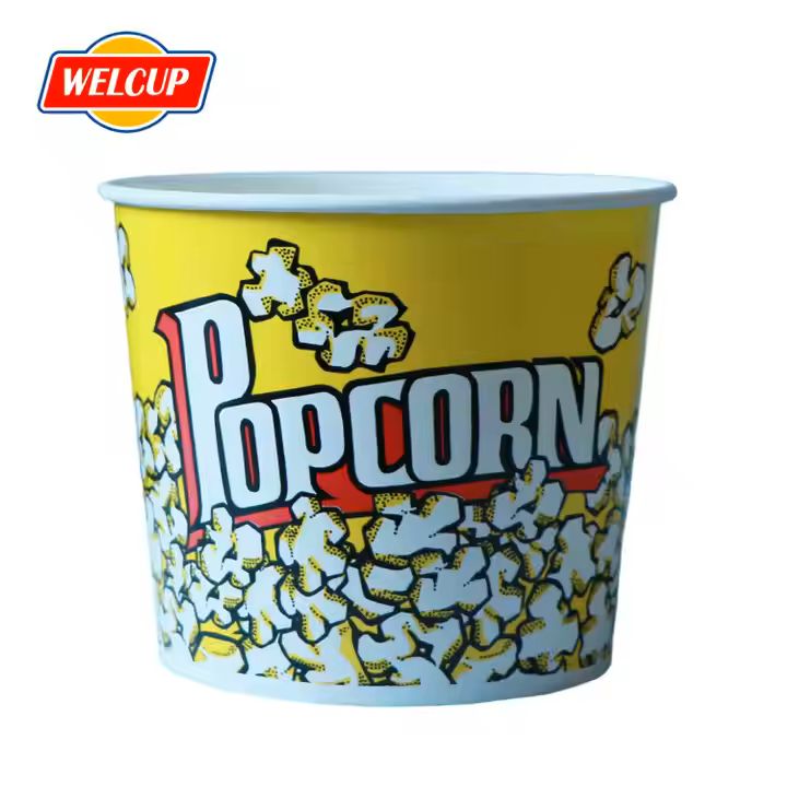 Hot Selling Disposable Food Packaging 170oz Take Away Fried Chicken Popcorn Paper Bucket With Paper 