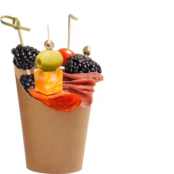 Custom Logo Biodegradable Synthetic Paper Kraft Cup Single Wall Design for Take-Away Food for French