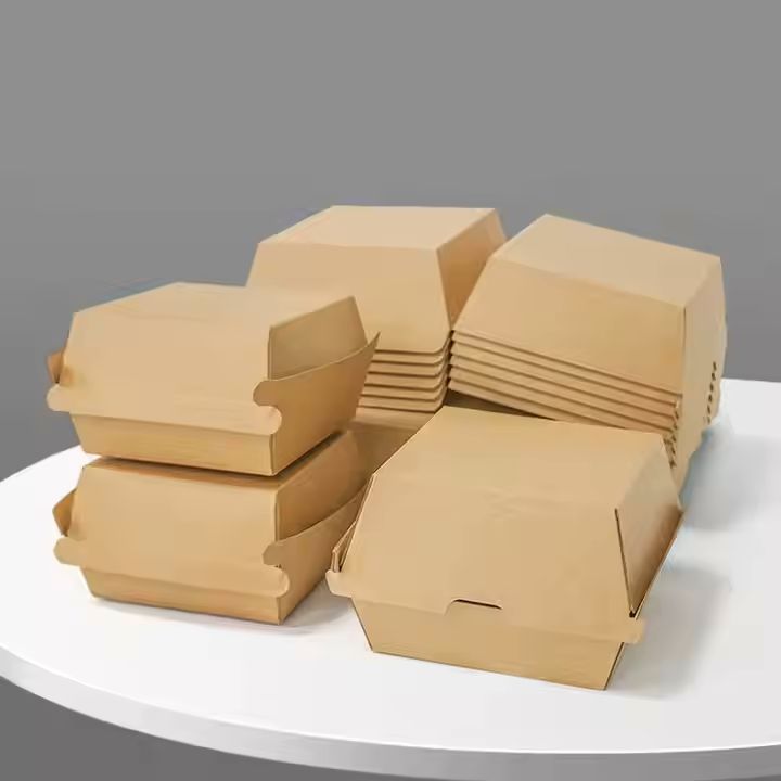 Popular Restaurant Burger Box Corrugated Hamburg Box Packaging Biodegradable Takeout Food Containers