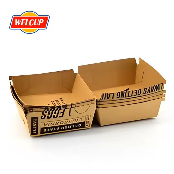 Customized Disposable Ripple Wall Square Burger Boxes Food Grade Oil Resistant Corrugated Paper for 