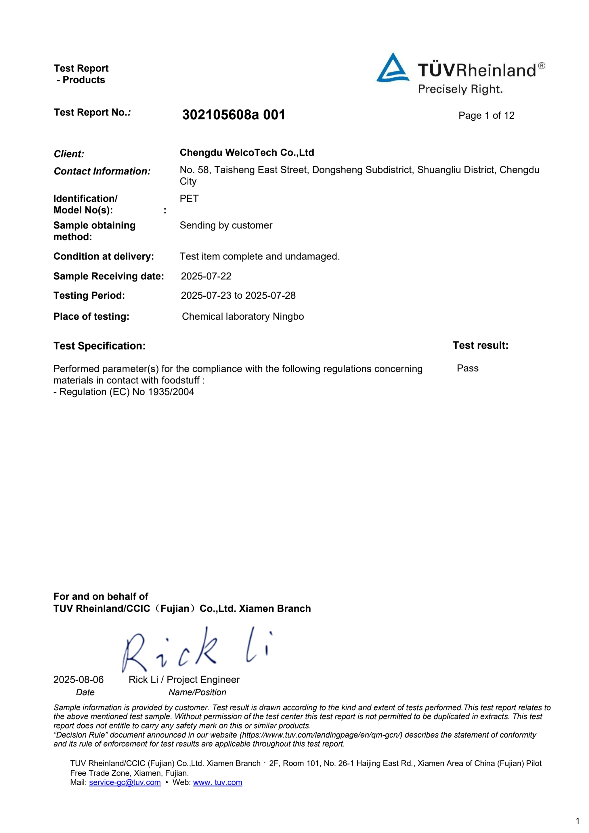 Test Reprot 302105608c 001