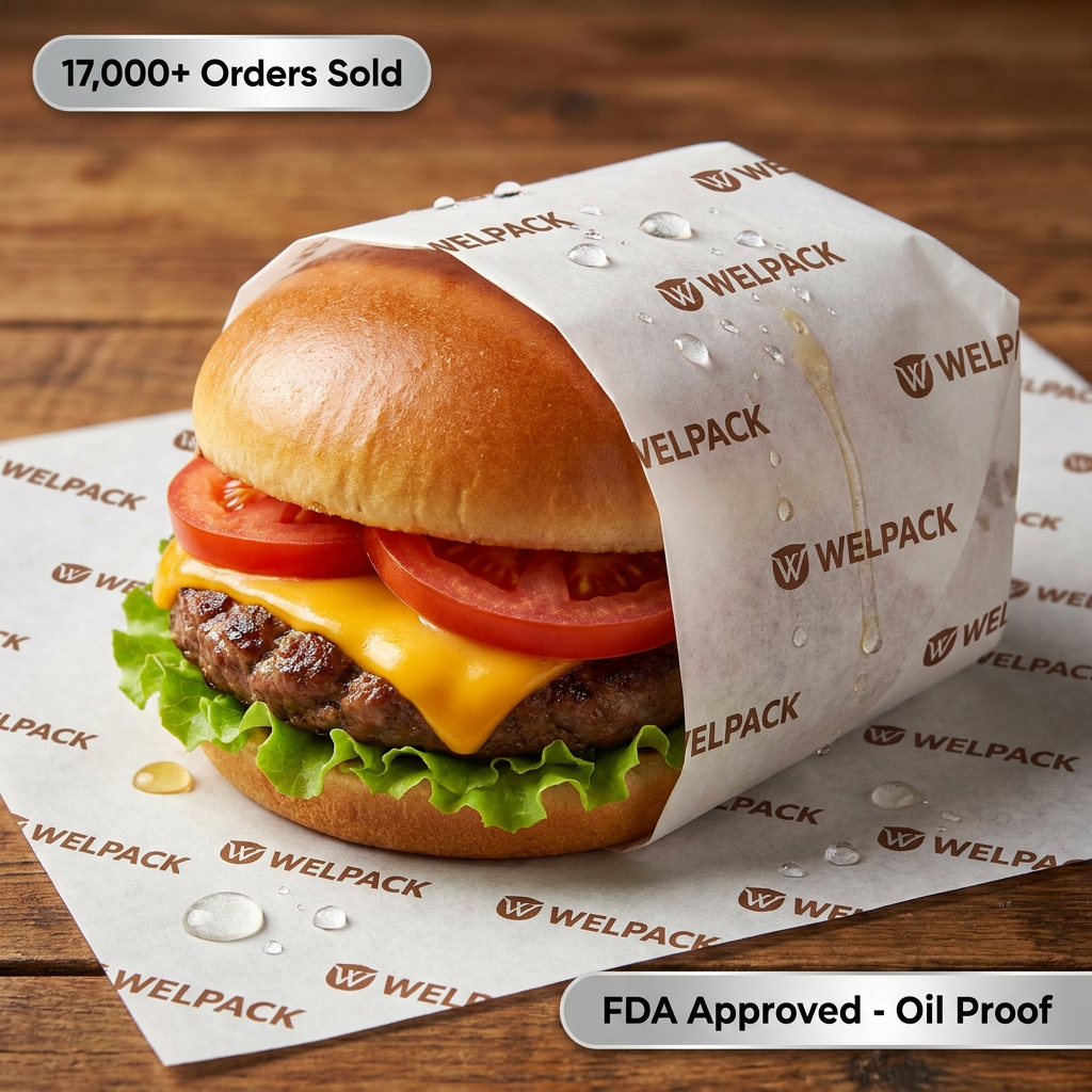 FDA Approved Food Grade Greaseproof Paper; Custom Printed Sandwich Wrap; Eco Friendly Burger Packagi