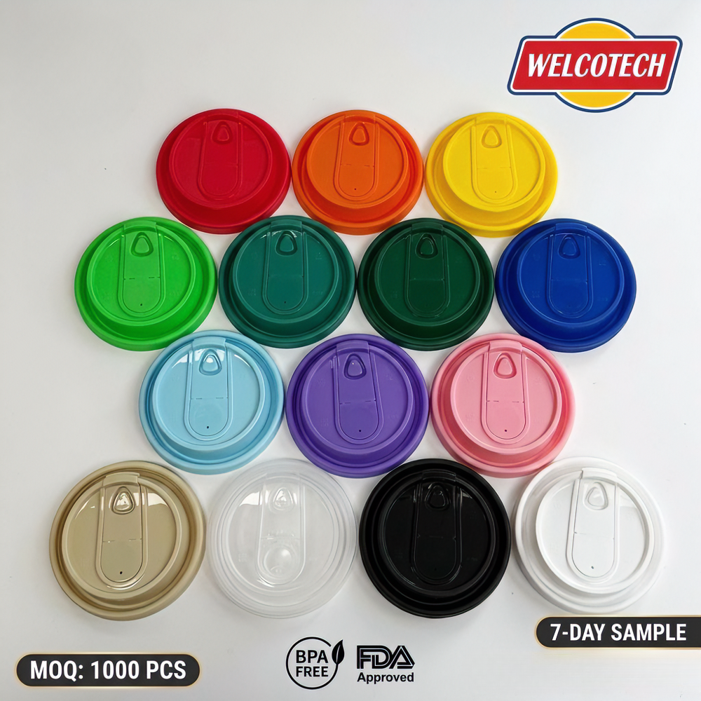 Ready to Ship] 90mm Universal Disposable Coffee Cup Lids High Quality Black White PP Plastic Lids fo