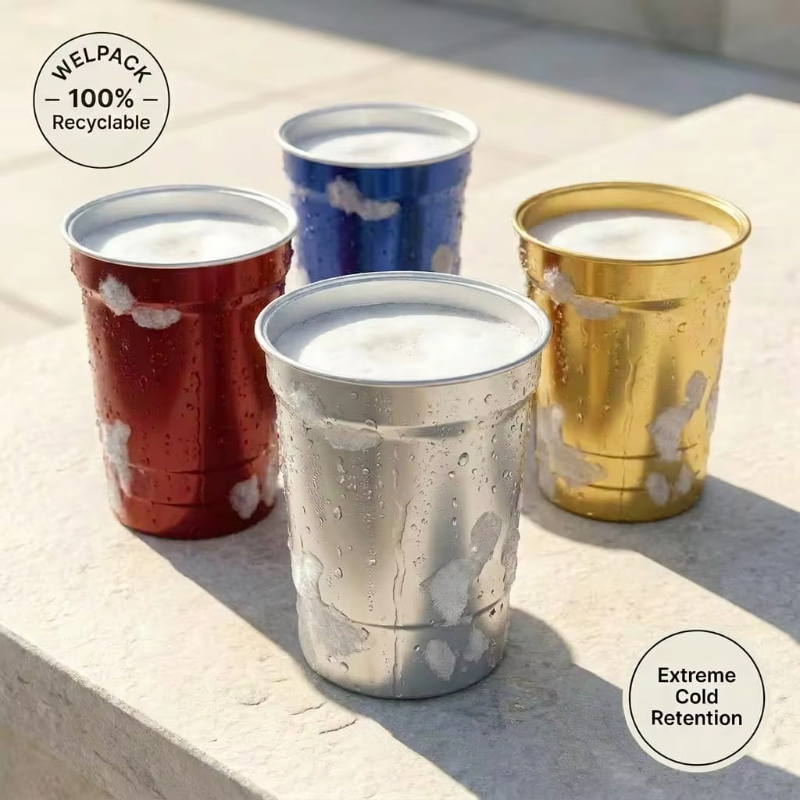 Wholesale 500ml Custom Logo Aluminium Disposable Cups Premium Drink Anodized Beer Cocktail Party Sup