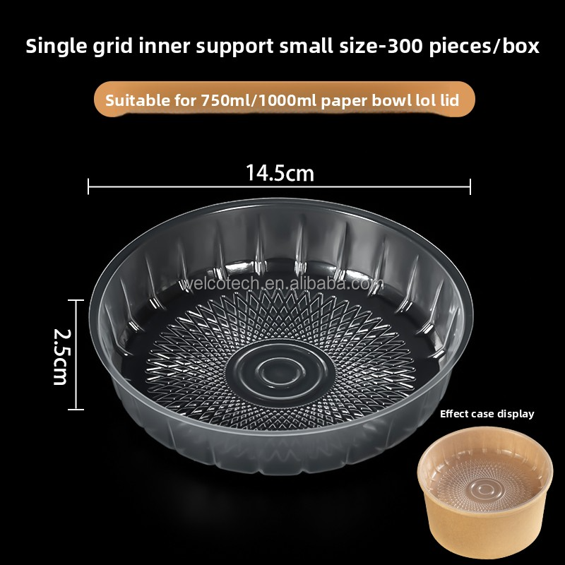 Custom Disposable Food Grade Kraft Paper Bowls Matching Lids Embossing Custom Logo for Salad Noodle