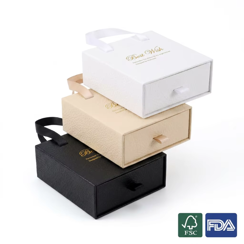 Custom Logo Rigid Paper Gift Box Wholesale Jewelry Packaging Box Velvet Insert Necklace Ring Earring