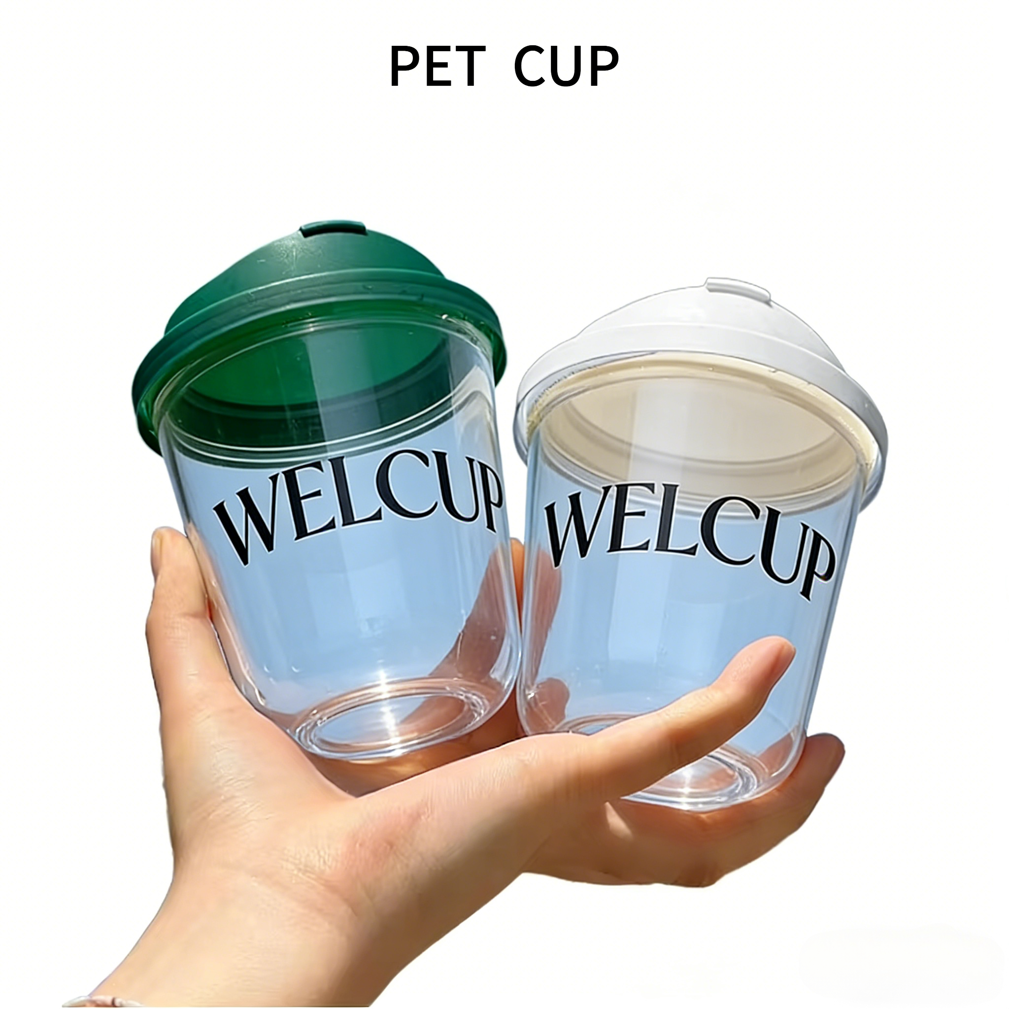 WELCOTECH Custom PET Plastic Disposable U Shape Clear Cold Drinking Cup 16oz Boba Tea Smoothie Juice