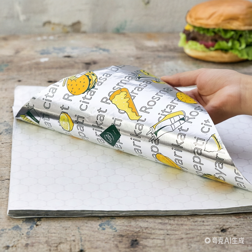 Low MOQ Custom Logo Greaseproof Aluminum Foil Sandwich Wrap Paper for Restaurant Burger Bread Fast C